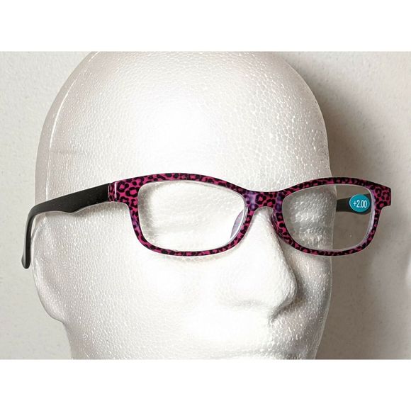 Leopard Print Fashion Reading Glasses Black +2.00 - Picture 2 of 5